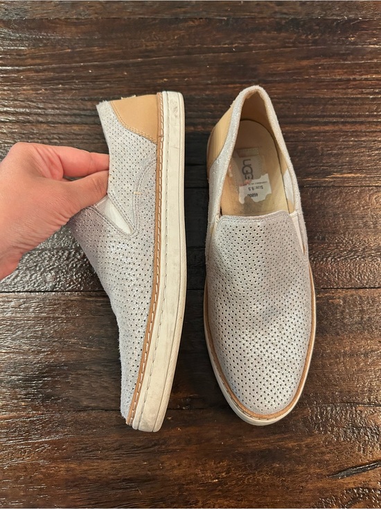 UGG Shoes - UGG Adley Perforated Stardust Slip-On Sneakers in Light Gray/Tan